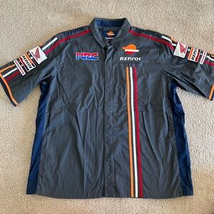 Honda Repsol Men's Gray Racing Pit Shirt